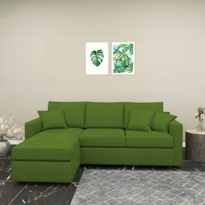 Garden Green Coloured with Premium Comfort L Shaped 4 Seater Sofa Set for Home