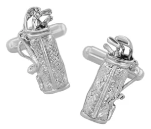 Golf Bag Cufflinks in Sterling Silver