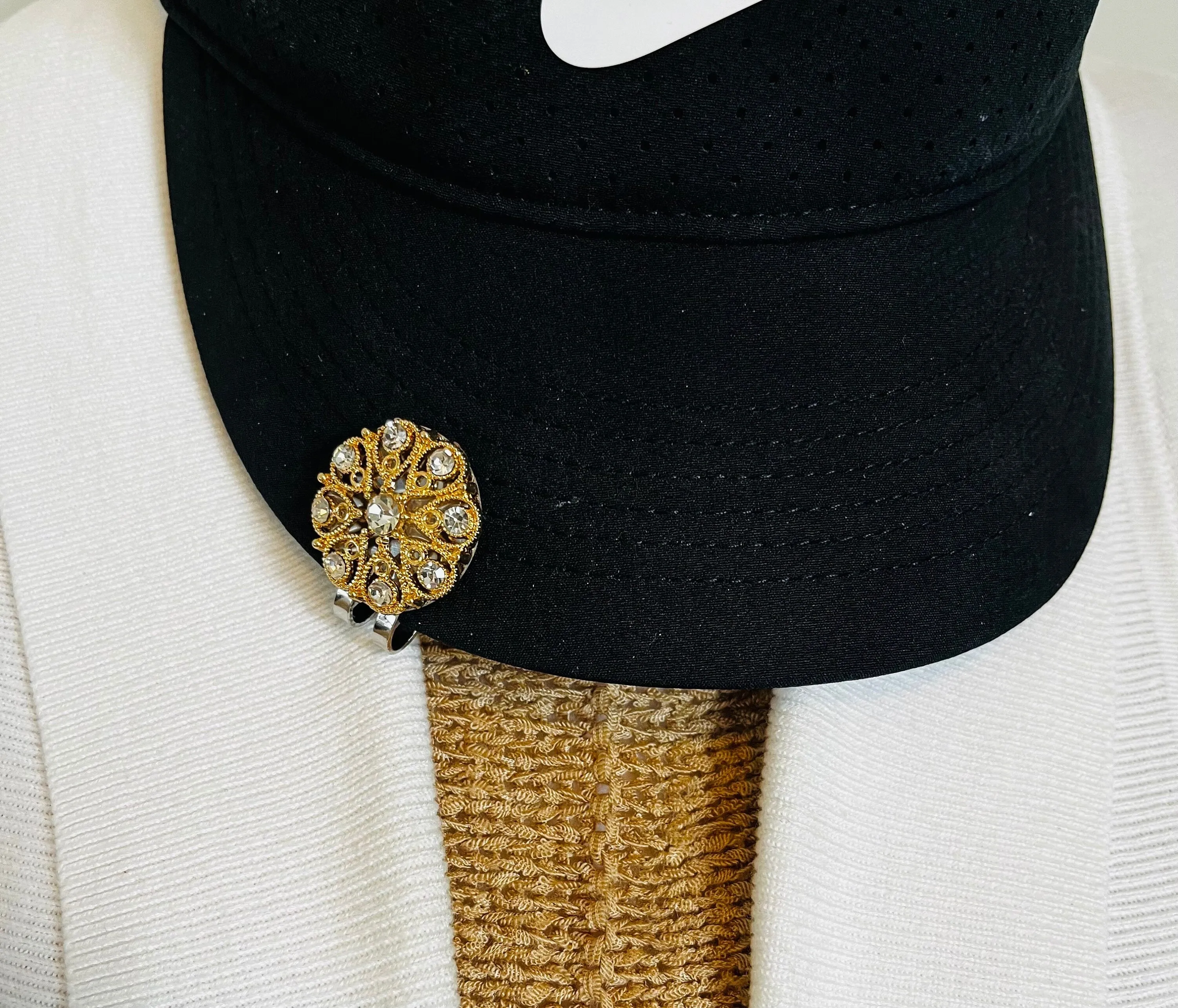 Golf Markers Bling Golf Ball Marker With Magnetic Clip for Hat Clips Gold Bling Golf Ballmarker Gift for Golfer Golf Gift Idea for Her