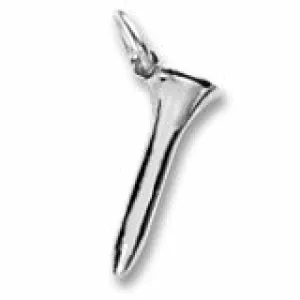 Golf Tee Charm In Sterling Silver