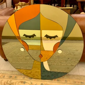 Gorgeous Coloured Mirror of Woman's Face - SOLD