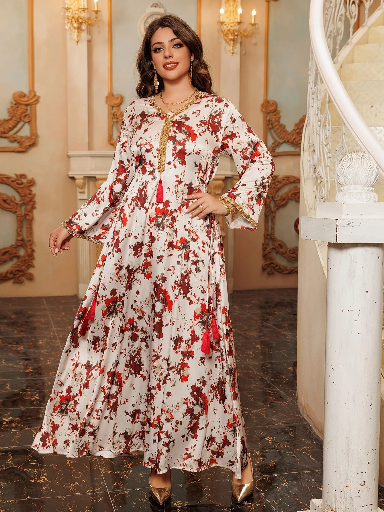 Gorgeous Floral Abaya Dress Up