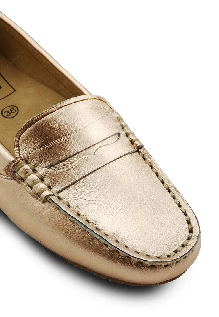 Gorgeous Girl Leather Moccasin Rose Gold