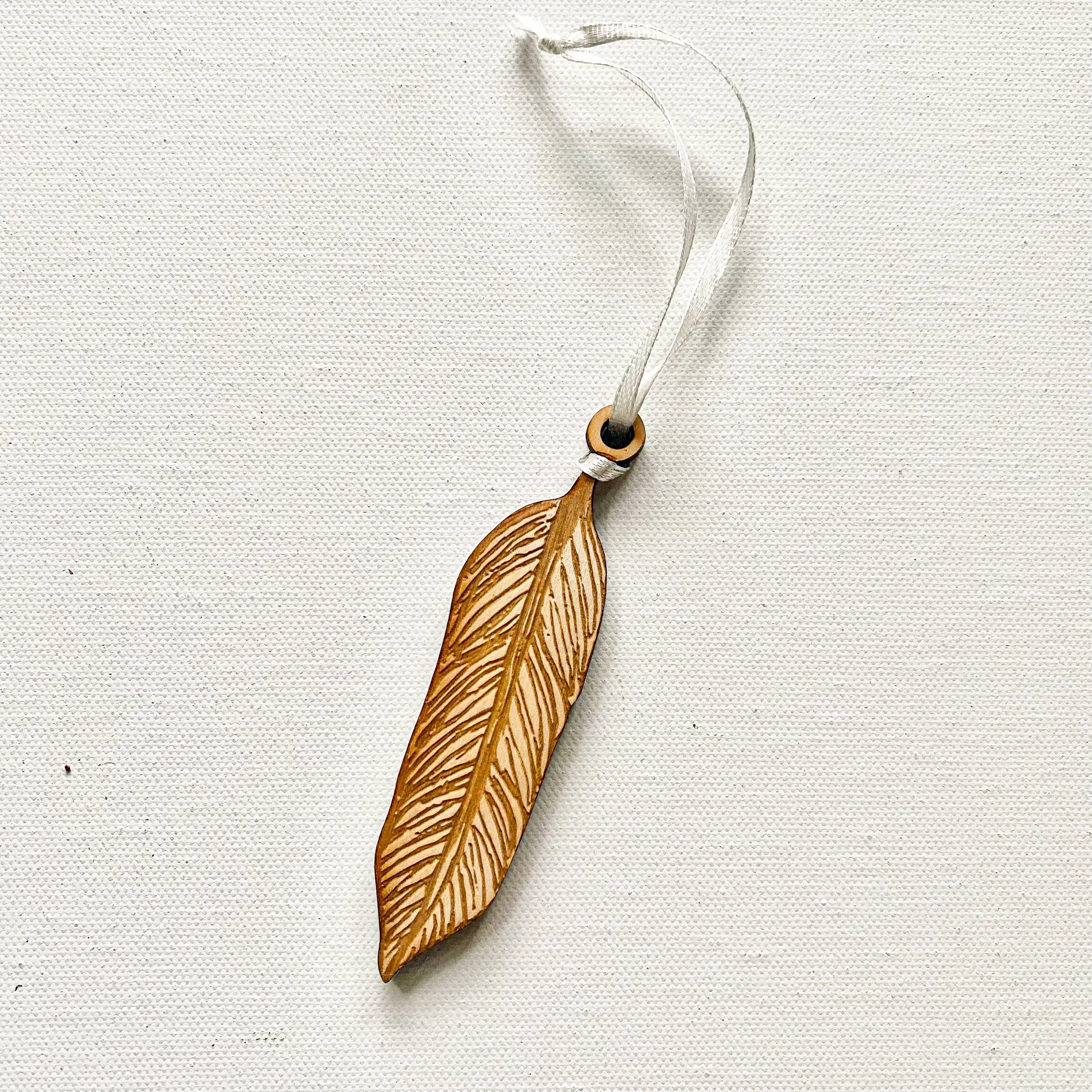 Gorgeous Little Bits - Engraved Feather Hanging Decoration