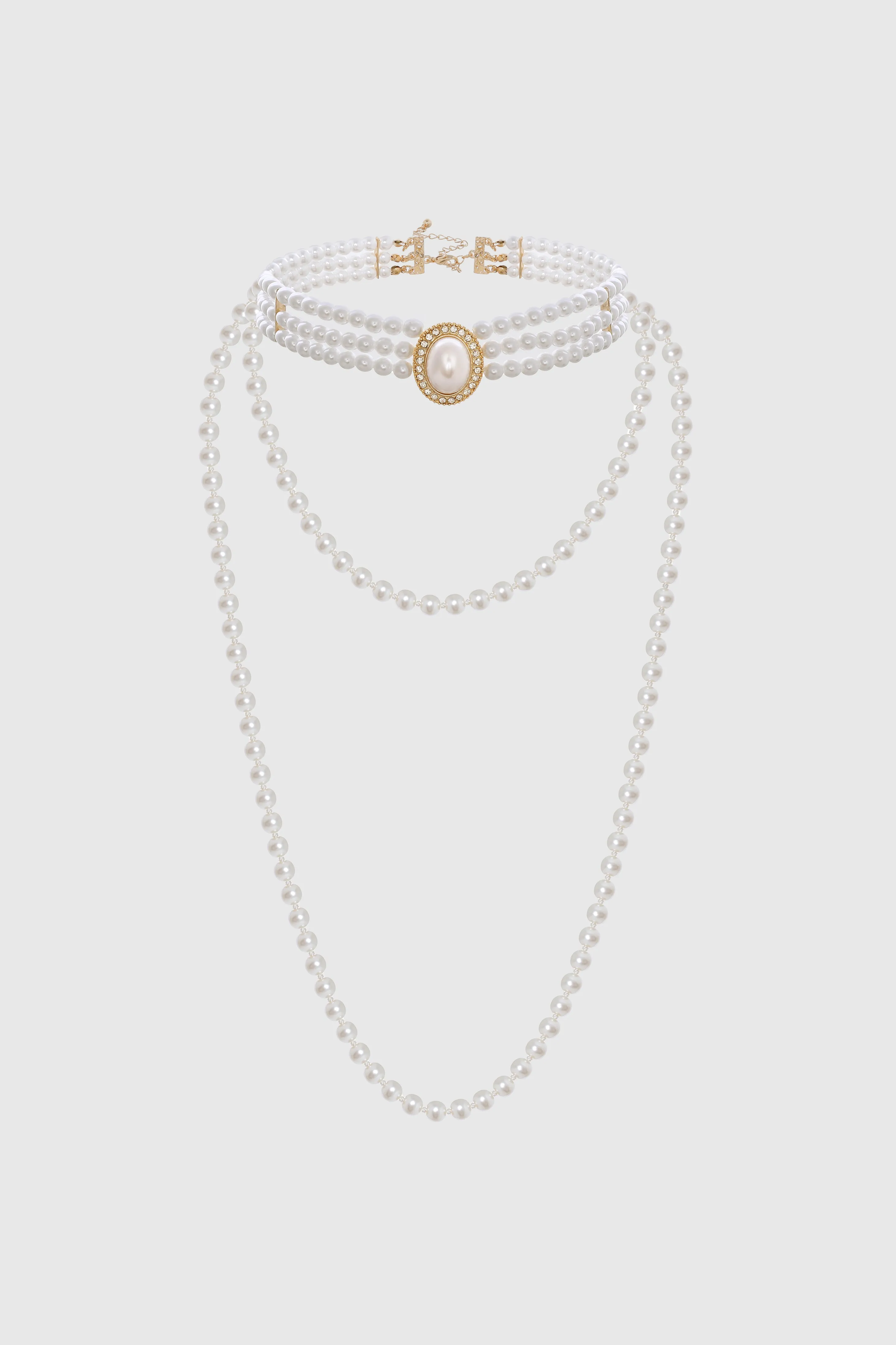 Gorgeous Pearl Choker Necklace Set