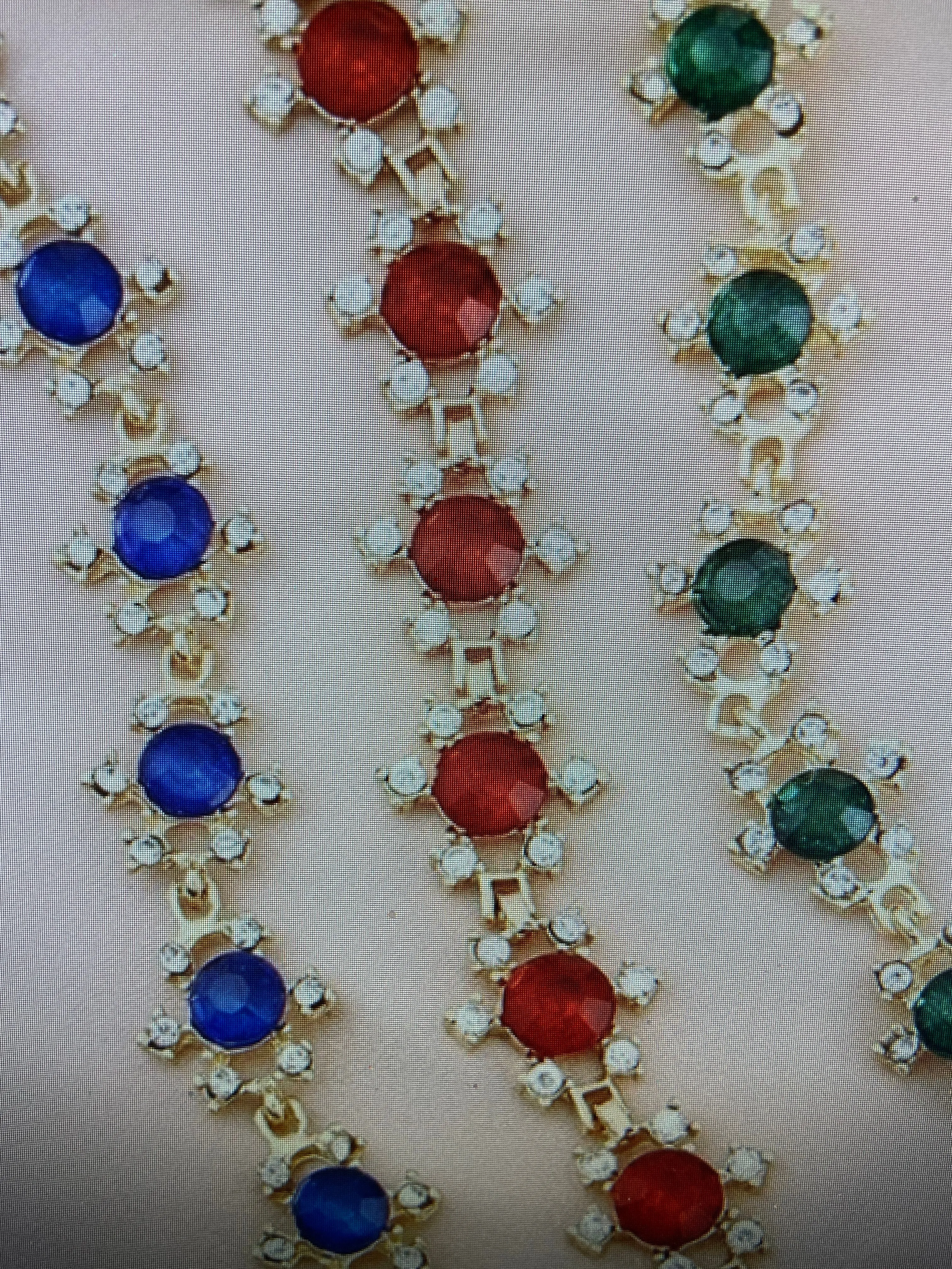 Gorgeous Vintage Red, and Blue Crystals Bracelets