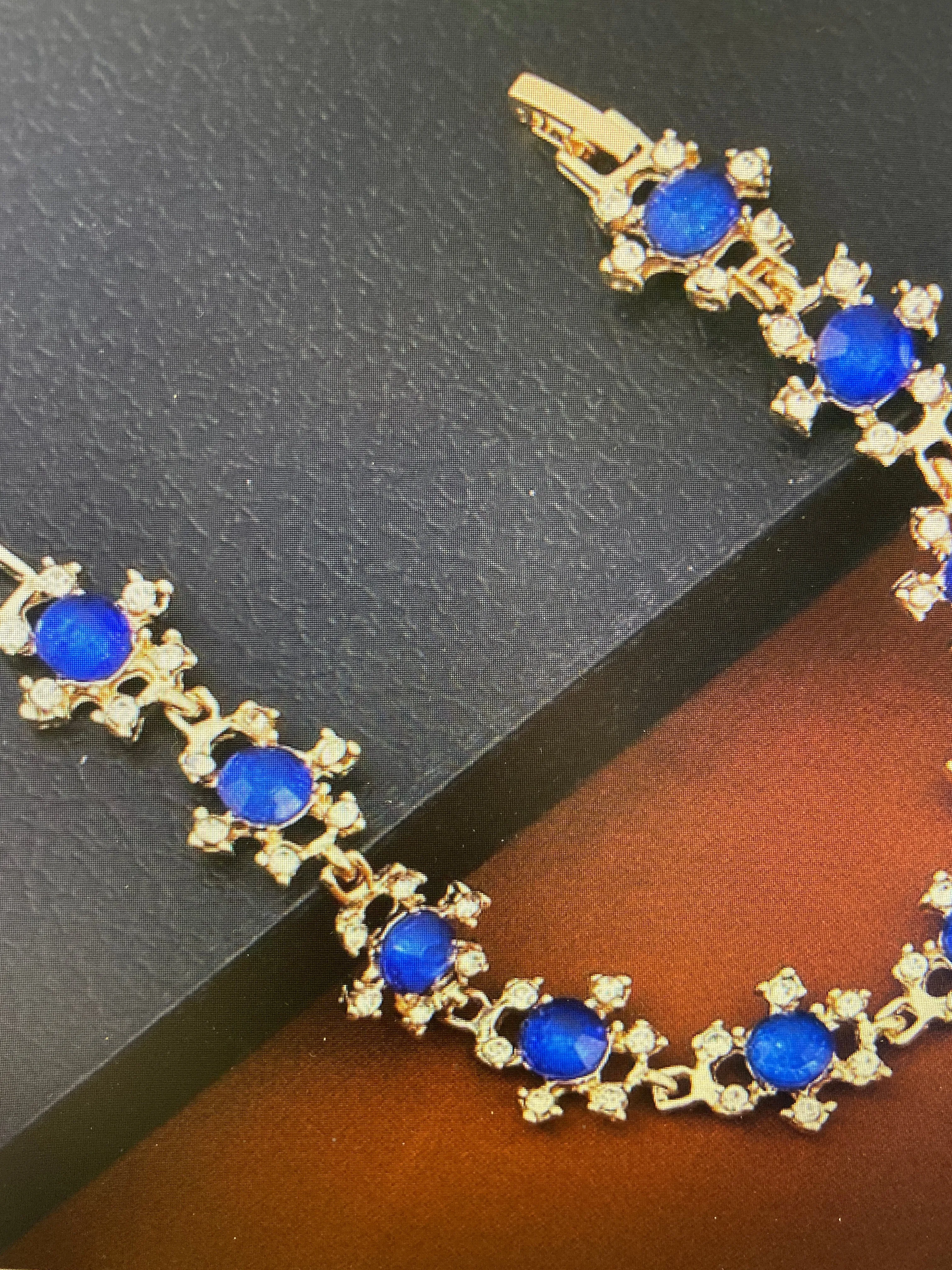 Gorgeous Vintage Red, and Blue Crystals Bracelets