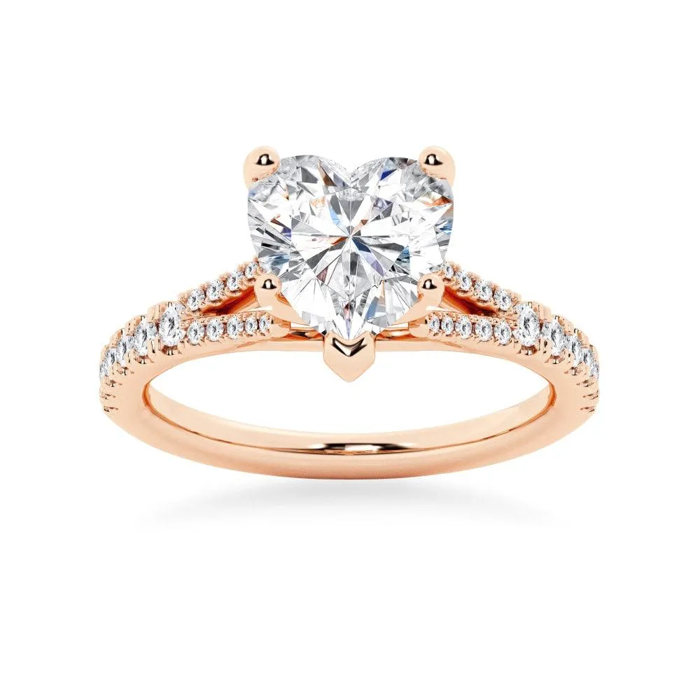 Heart Shaped Split-Shank Engagement Ring