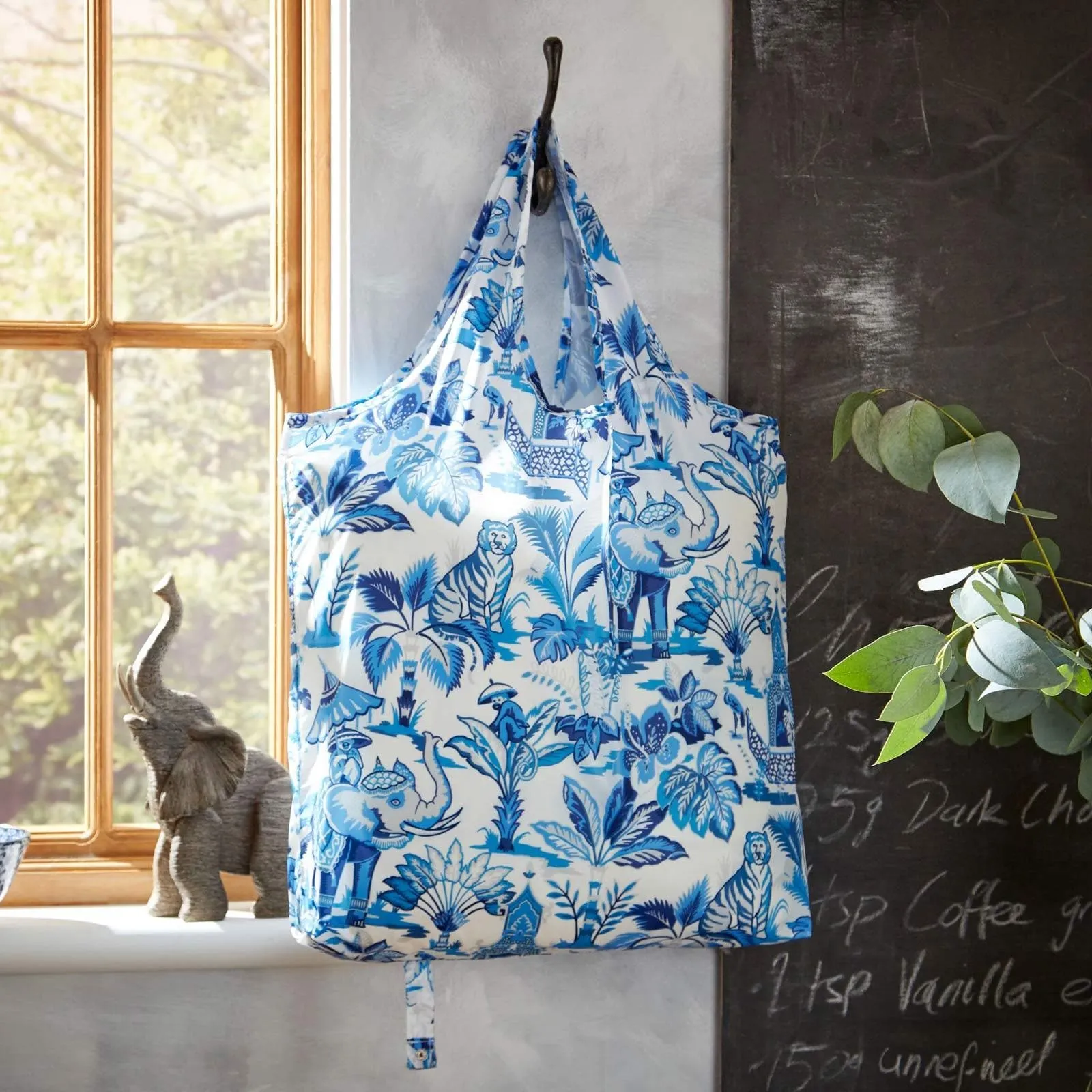 India Blue Reusable Roll-Up Shopping Bag