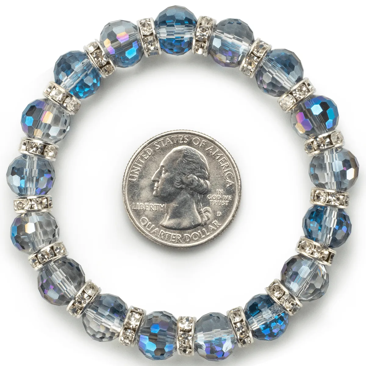 Indian Sapphire Gorgeous Glass Bracelet with Cubic Zirconia Crystals