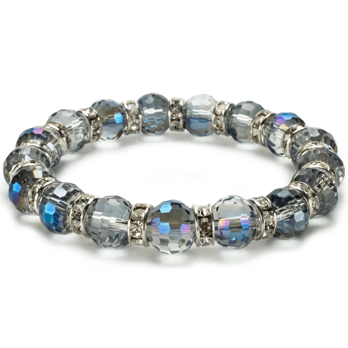 Indian Sapphire Gorgeous Glass Bracelet with Cubic Zirconia Crystals