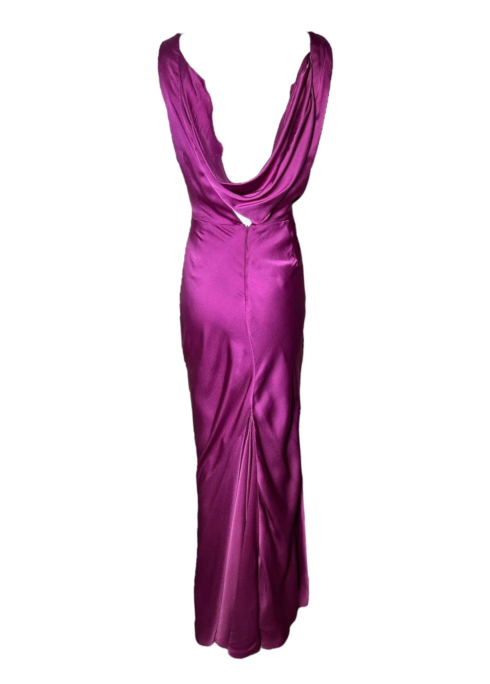 J. Mendel Magenta Bias-Cut 30s Style Silk Gown