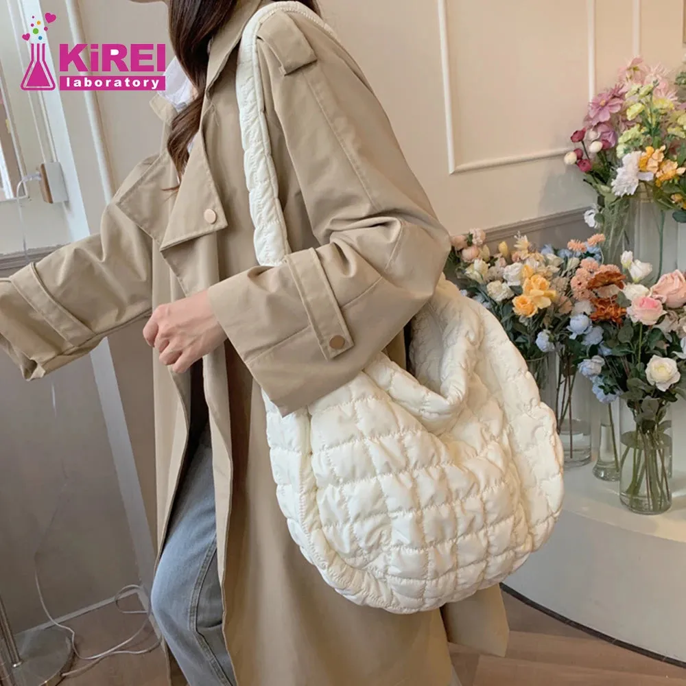 Ladies Large Capacity Fashion One Shoulder Messenger Bag Women Cloud Folding Handbag Lightweight Travel Bag Designer