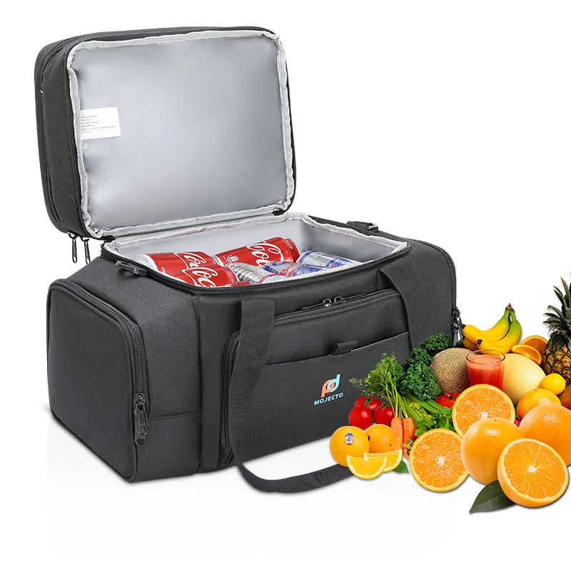 Leakproof Cooler Lunch Bag (16.5x12x9 In). Multiple Insulated Compartments, Heavy Duty Fabric.