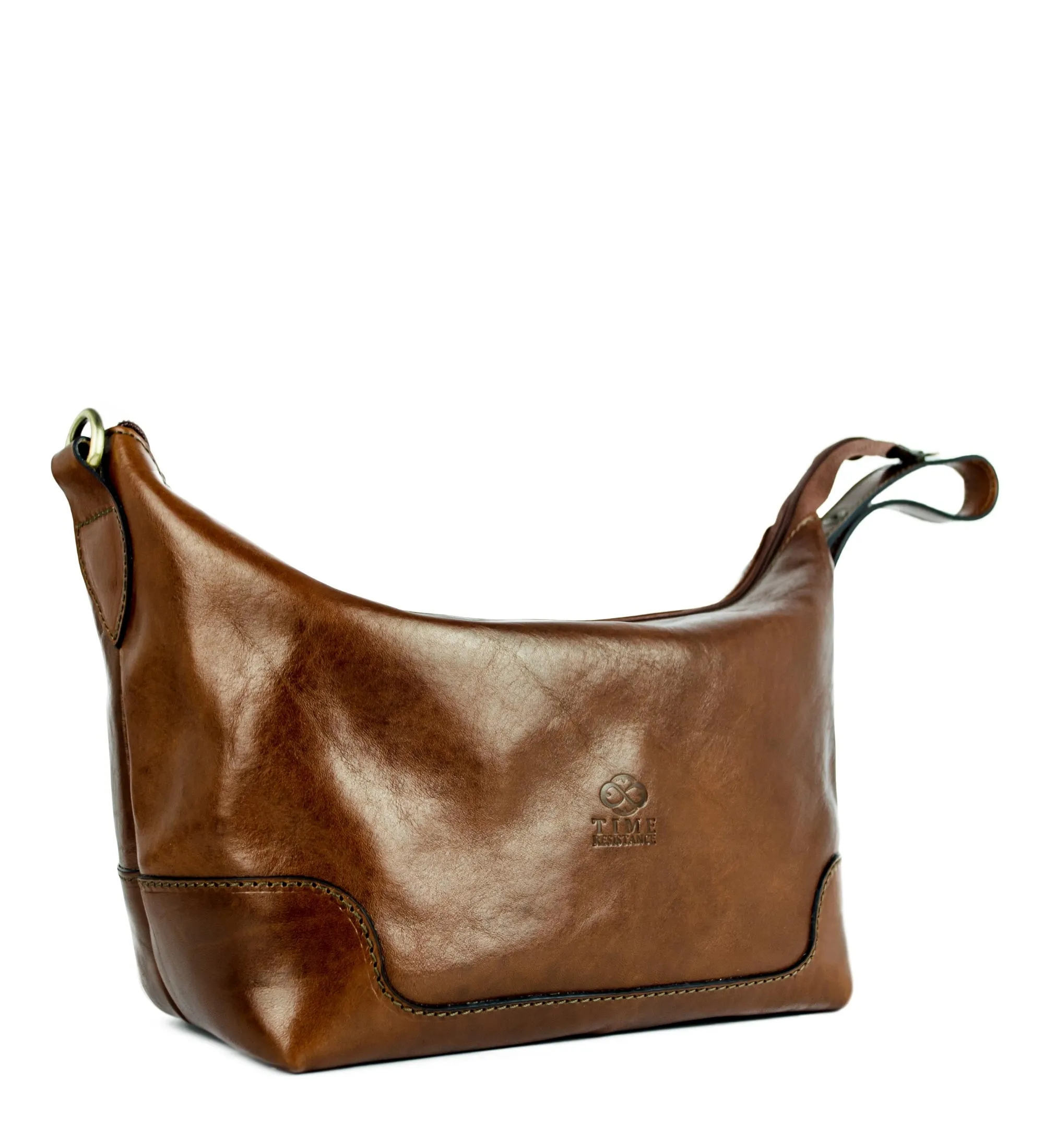 Leather Toiletry Bag for Women - Autumn Leaves