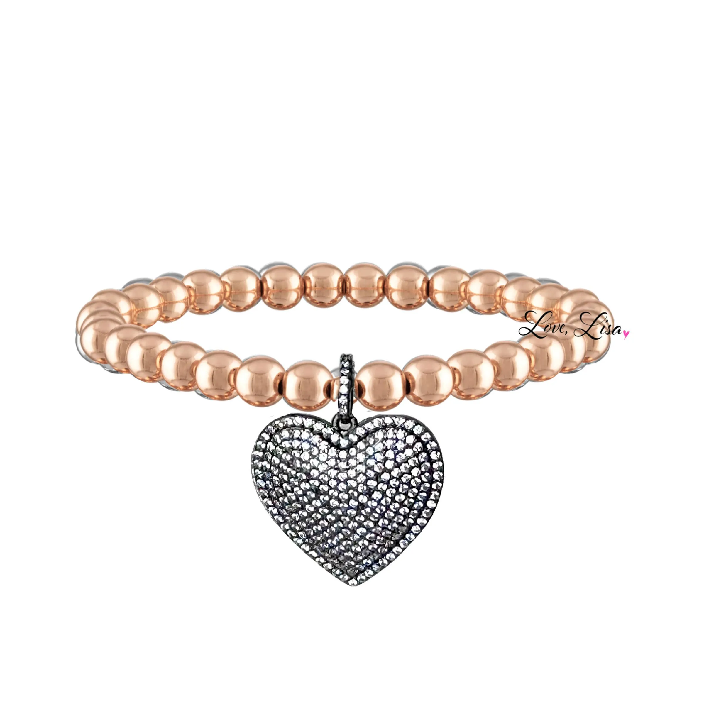 Lila's Gorgeous CZ Heart Charm Bracelet