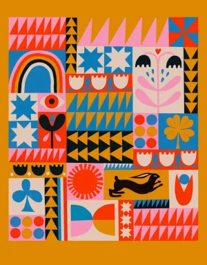 Lisa Congdon Rabbit Quilt Print