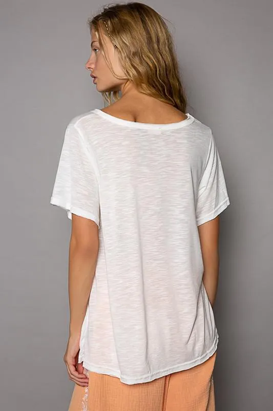 Loose White Pocket Tee