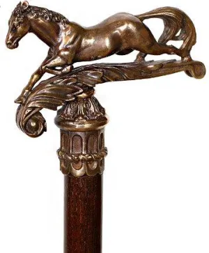 Majestic Victorian Horse: Elegantly Artisan Intricate Cane