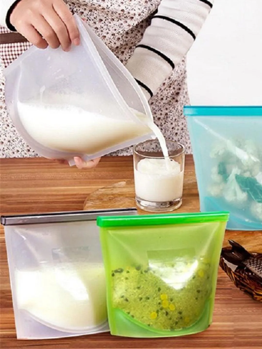 Market99 Reusable Silicone Food Bags For Preservation