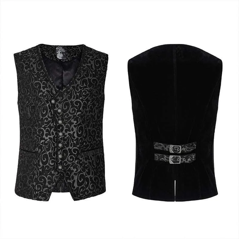 Men's Gothic Gorgeous Jacquard Vests With Pocket