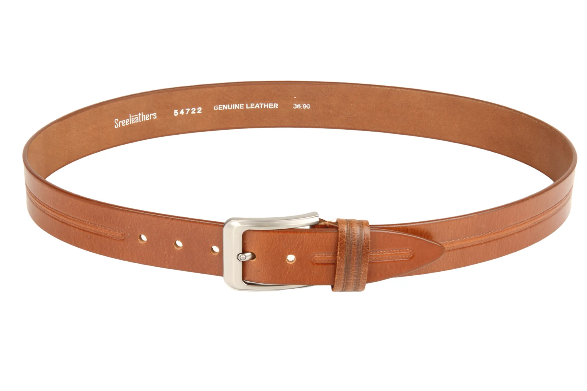 Mens Premium Casual leather Belt 54764 (Tan)