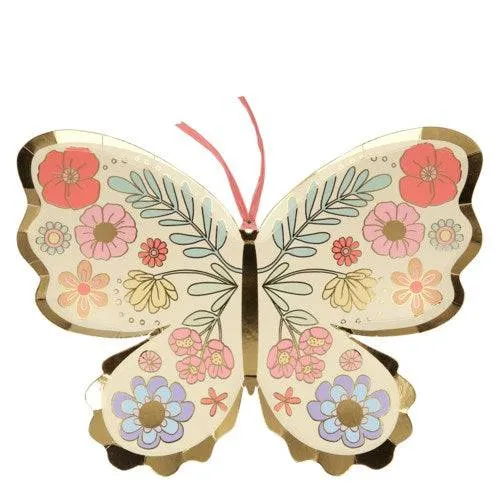 Meri Meri Floral Butterfly Plates 8pk.