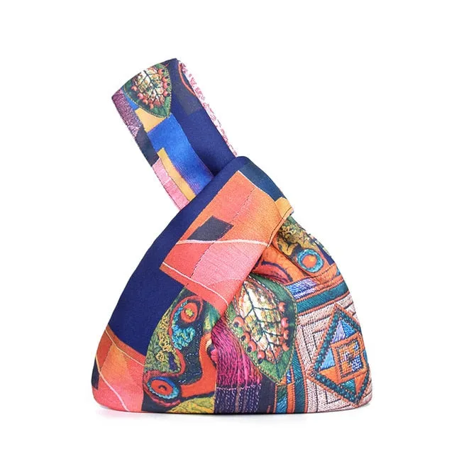 Mini Portable Knot Wrist Bag-variety of prints