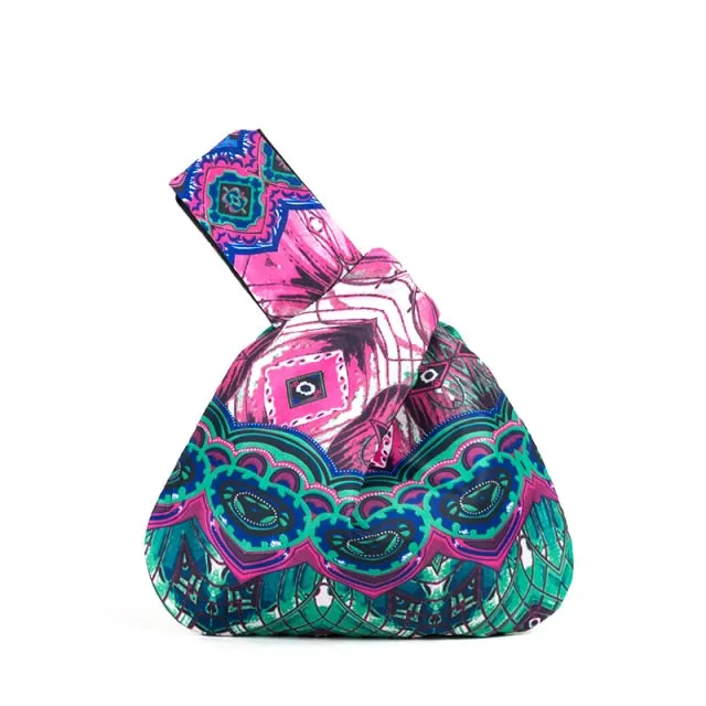 Mini Portable Knot Wrist Bag-variety of prints