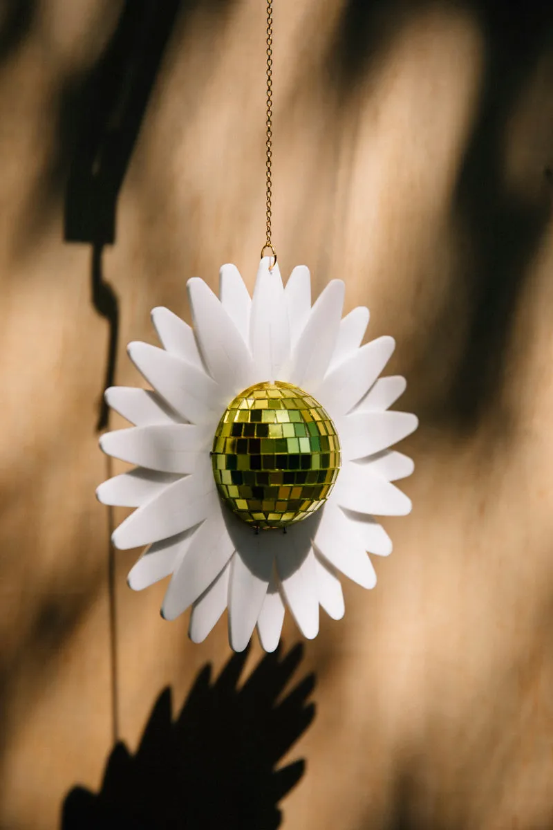 MINI White Petal Daisy Disco Ball