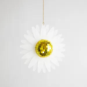 MINI White Petal Daisy Disco Ball