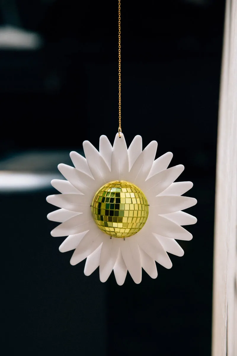 MINI White Petal Daisy Disco Ball