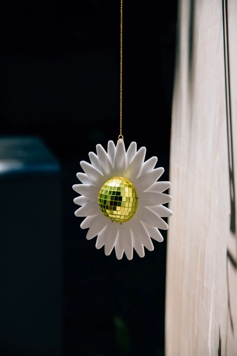 MINI White Petal Daisy Disco Ball