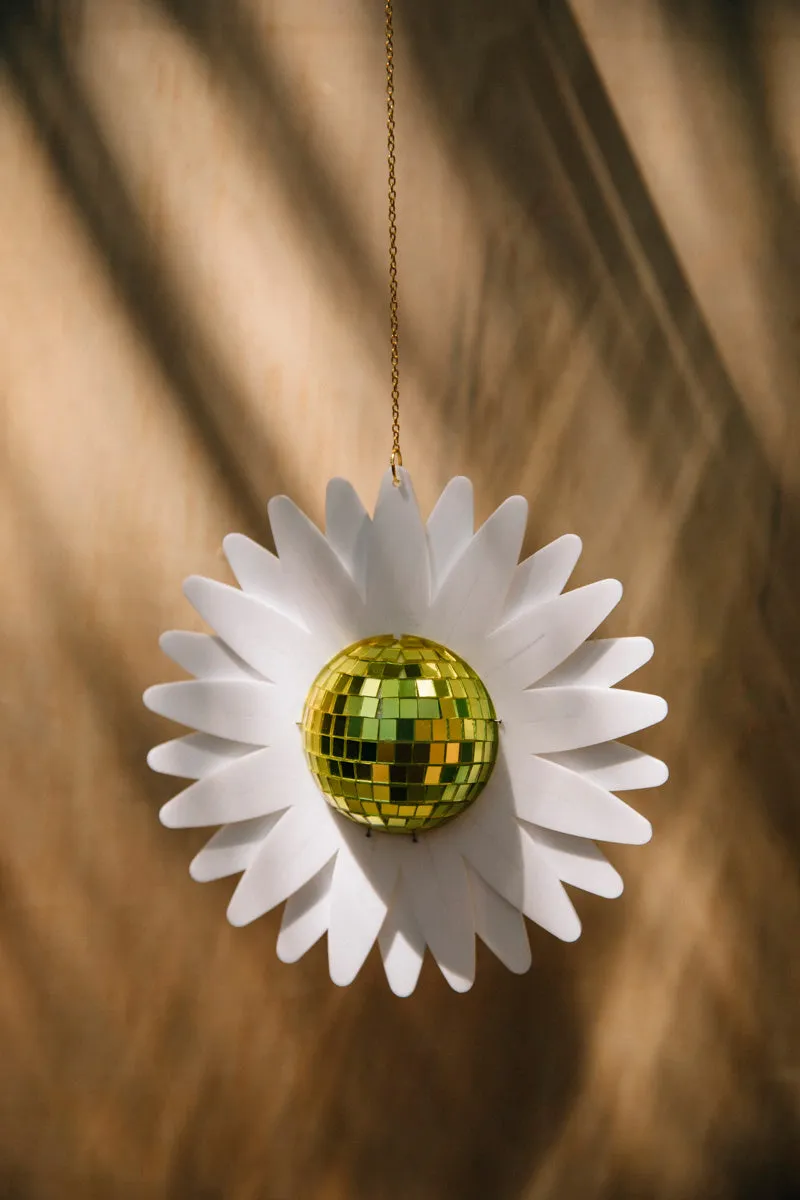 MINI White Petal Daisy Disco Ball