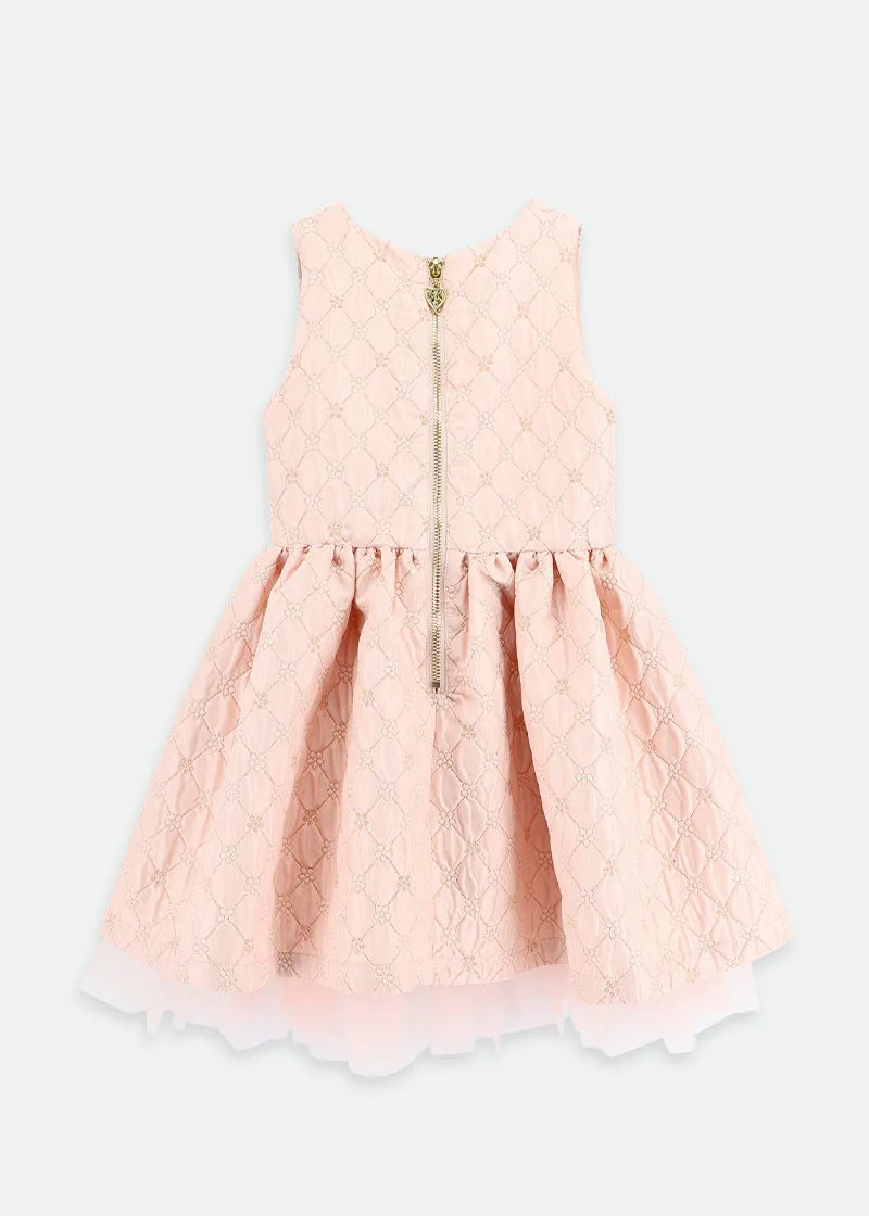 Monty Tiny Flower Jacquard Dress Blush Pink