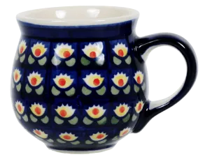 Mug, Belly Mug, 10oz Medium in "Tulip Azul" by Manufaktura | K090T-LW