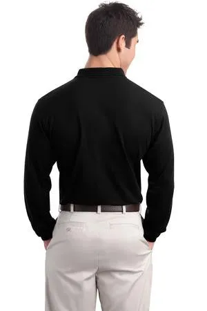 North 40 - Port Authority® Long Sleeve Silk Touch™ Embroidered Polo with Pocket (K500LSP)