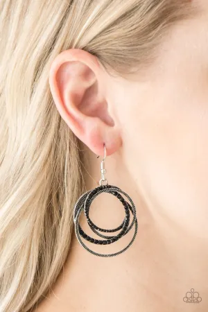 Open Door Jewelry - Elegantly Entangled - Black Earrings - Paparazzi Accessories