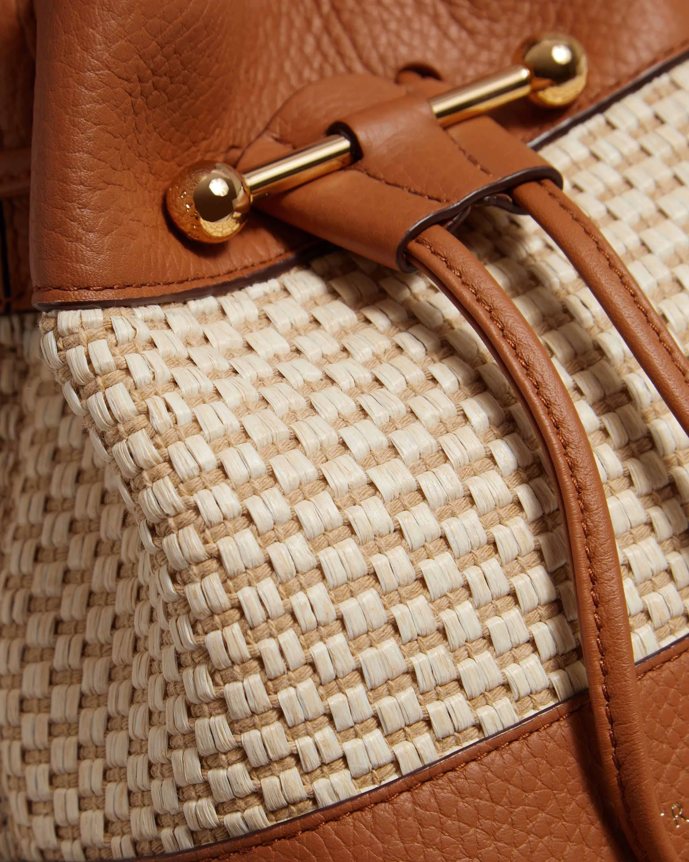 Osette - Cotton Raffia/Leather Tan