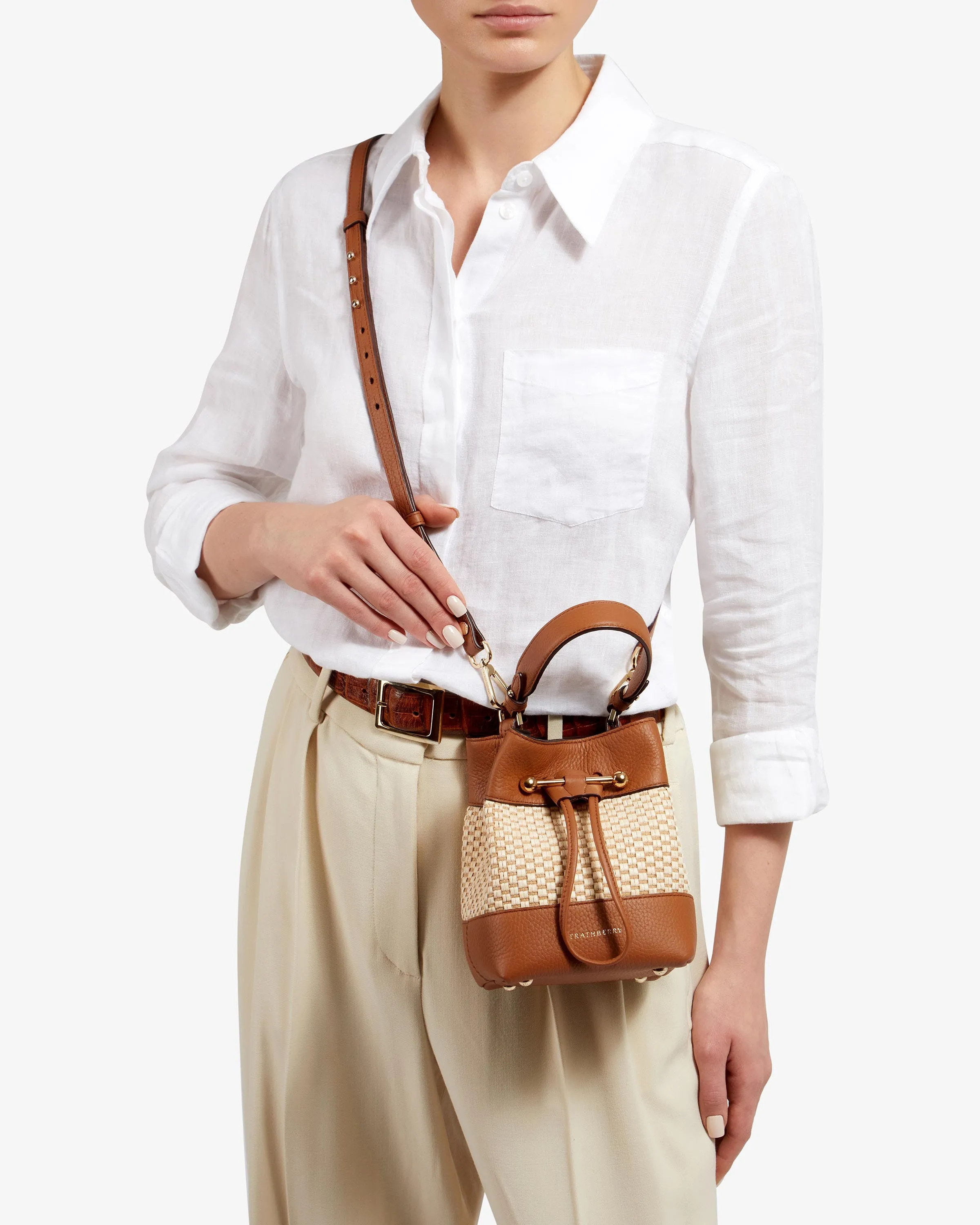 Osette - Cotton Raffia/Leather Tan