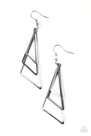 Paparazzi Earring ~ Geo Gorgeous - Black