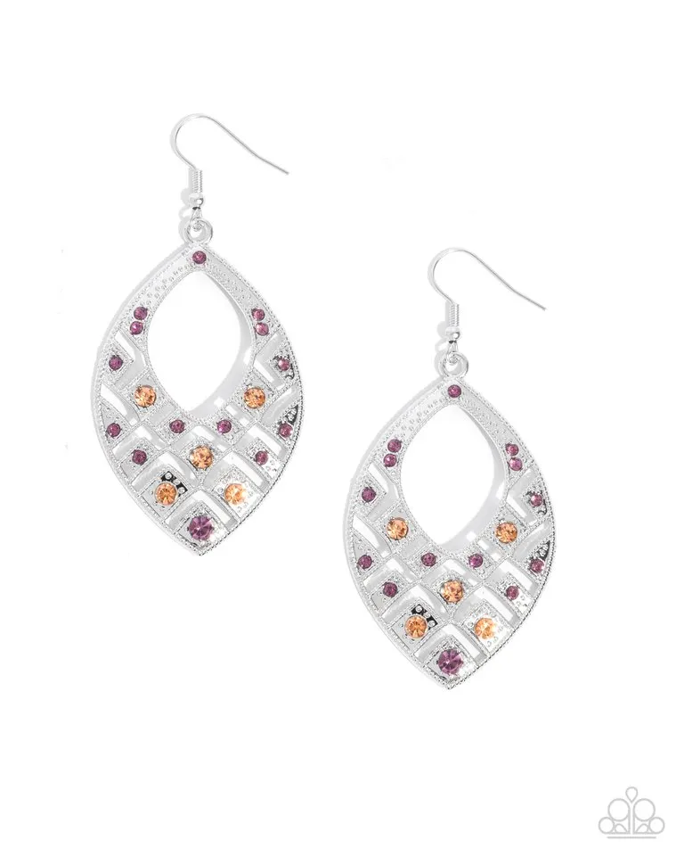 Paparazzi Earring ~ Glittery Gaze - Purple