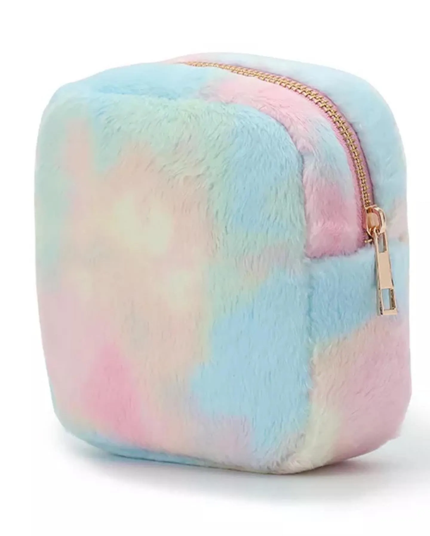 Pastel Plush Zipper Cosmetic Bag - Assorted Sizes