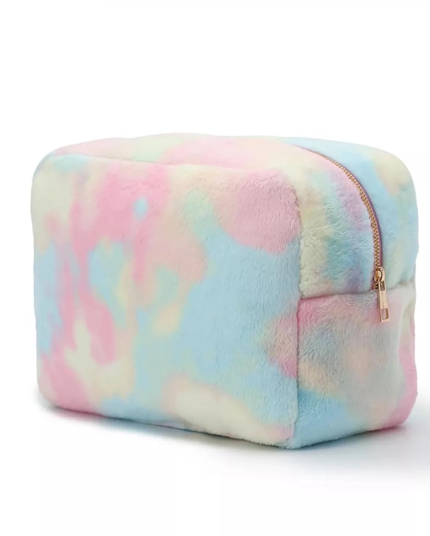 Pastel Plush Zipper Cosmetic Bag - Assorted Sizes