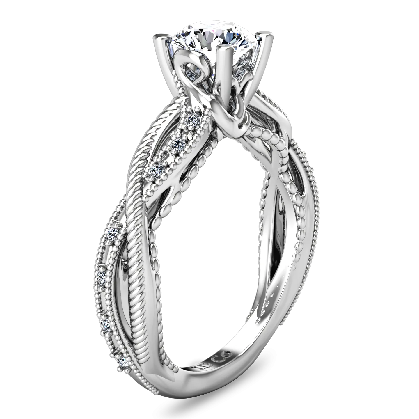 Pave Engagement Ring Maeve 14K White Gold