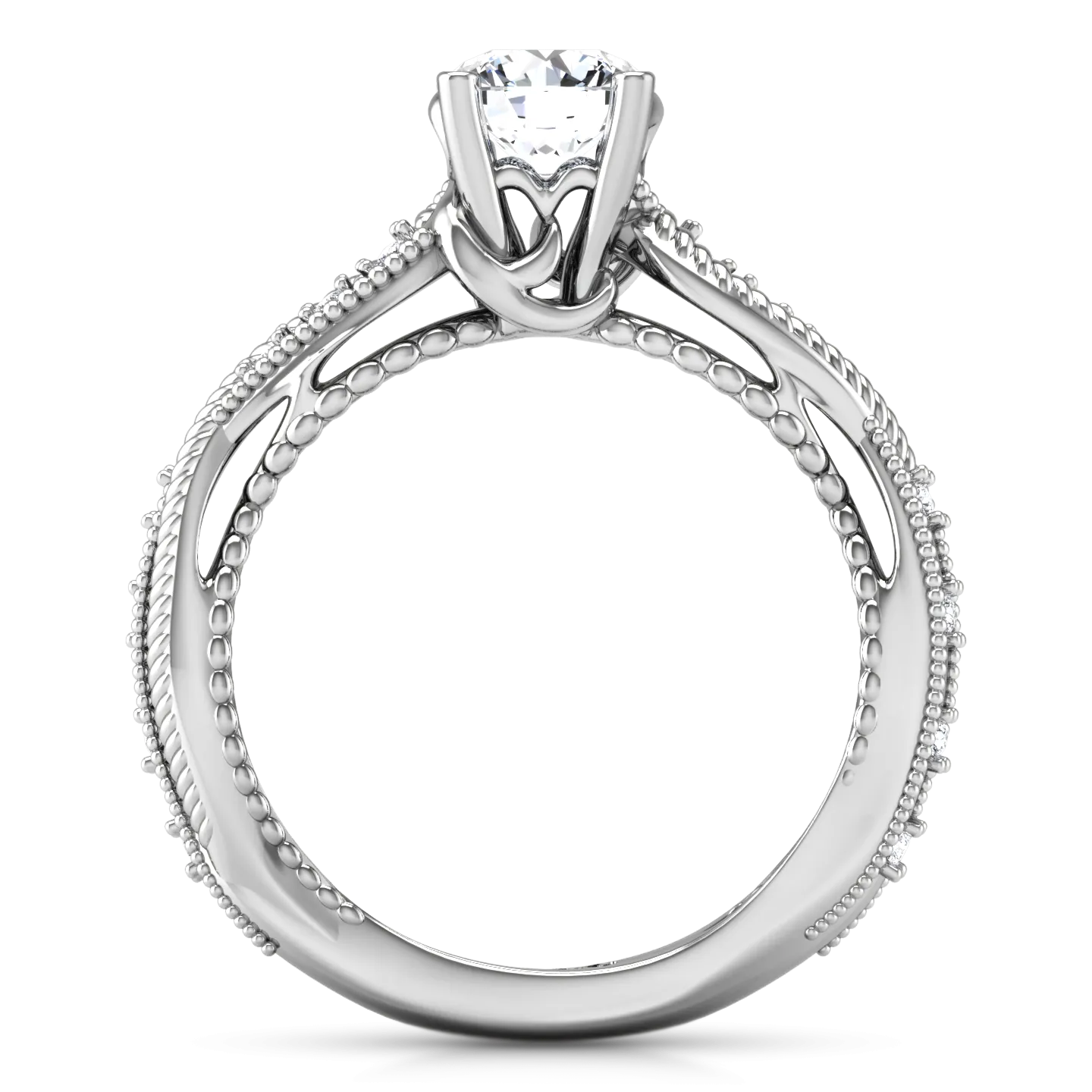 Pave Engagement Ring Maeve 14K White Gold