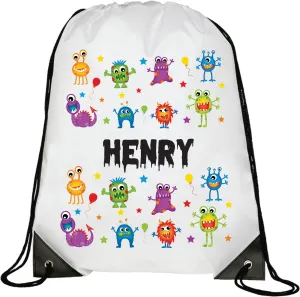 Personalised Monsters Kids Drawstring Bag - Swimming Bag - PE Bag - Little Monsters