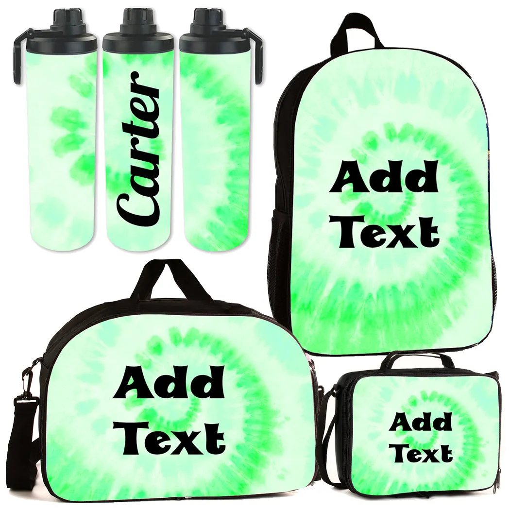 Personalized Tie Dye Backpacks / Lunch Bag / Duffel Bag / Bottle