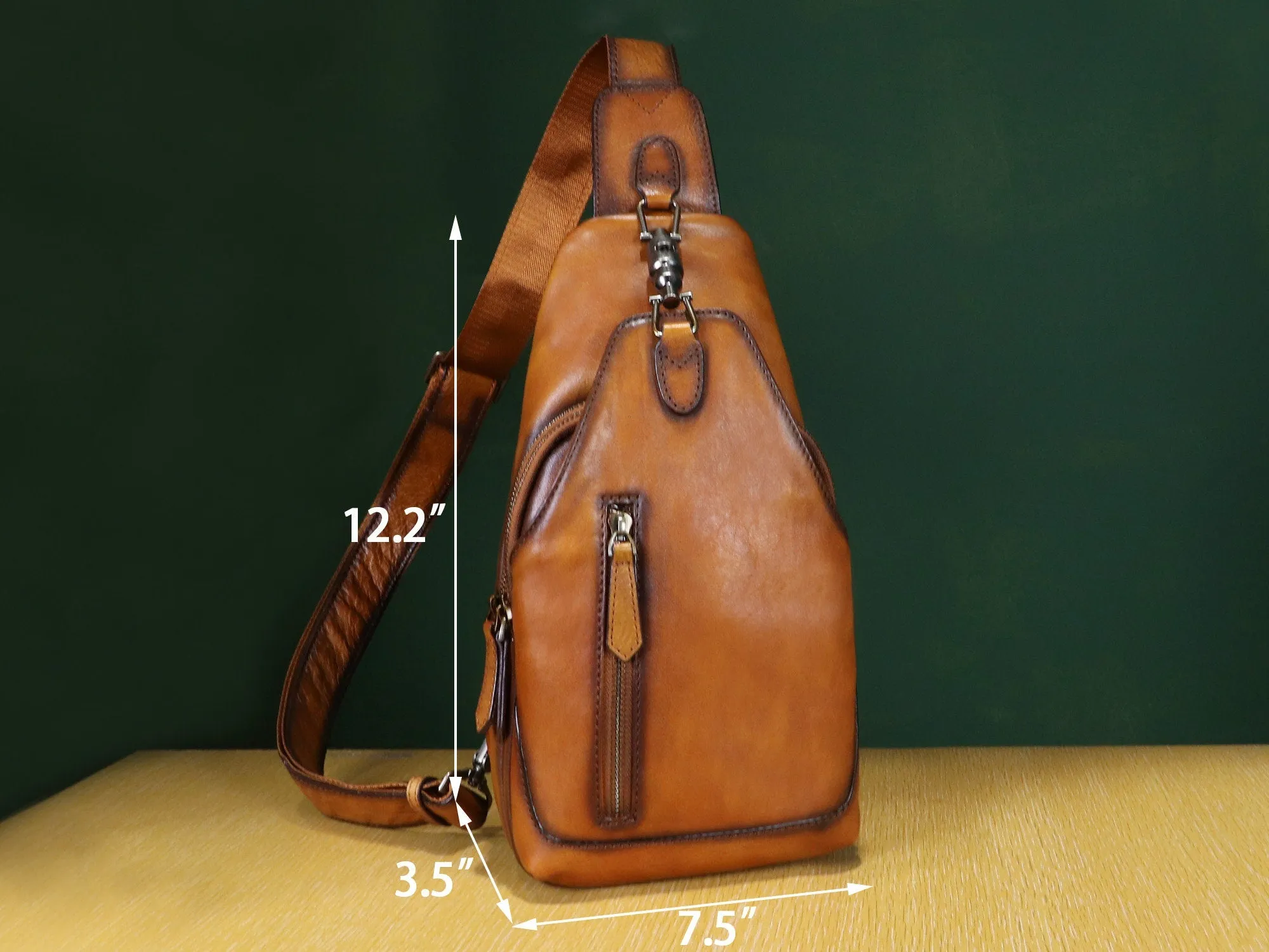 Retro Shoulder Backpack Vintage Chest Purse Leather Sling Bag