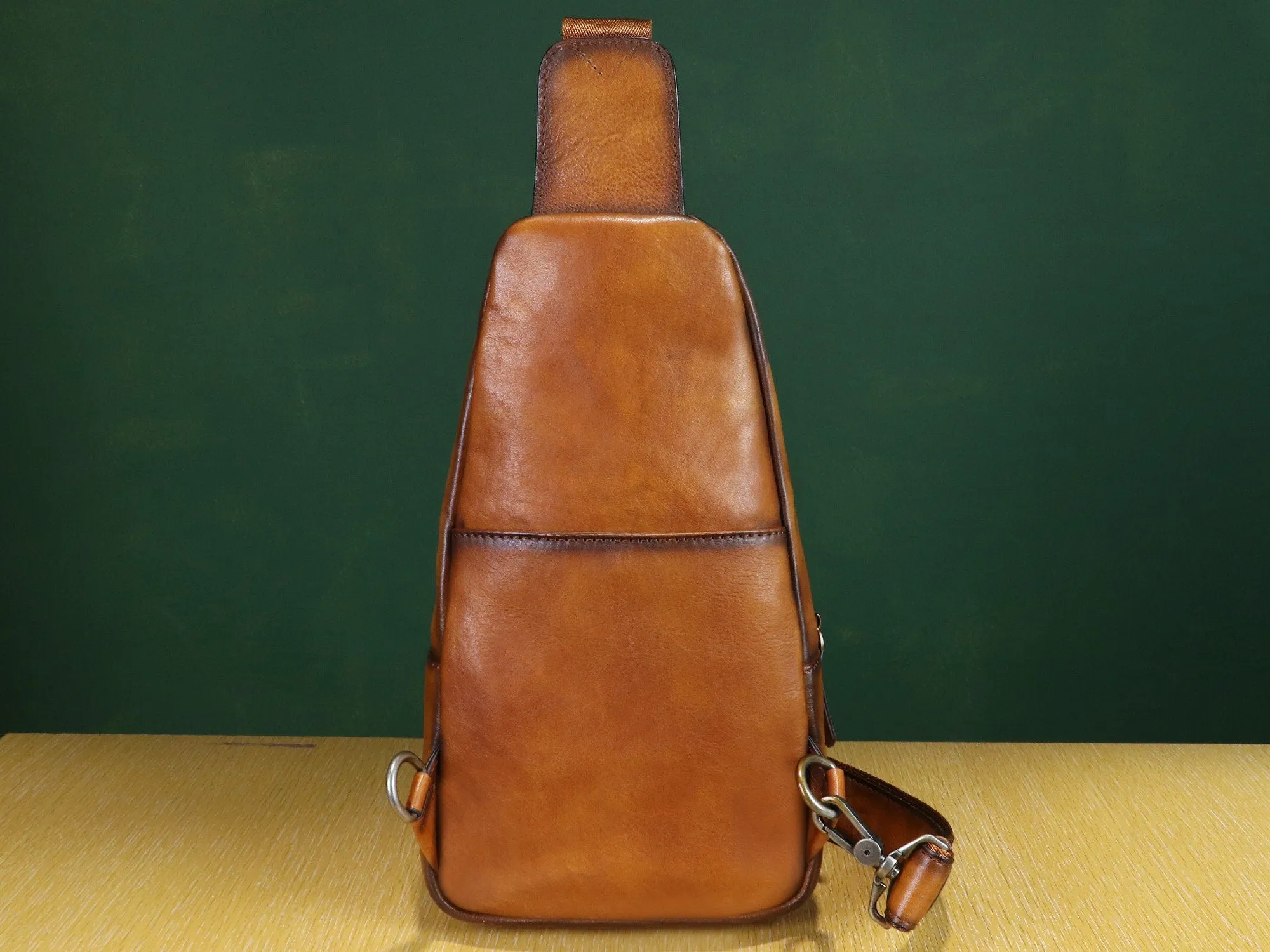 Retro Shoulder Backpack Vintage Chest Purse Leather Sling Bag